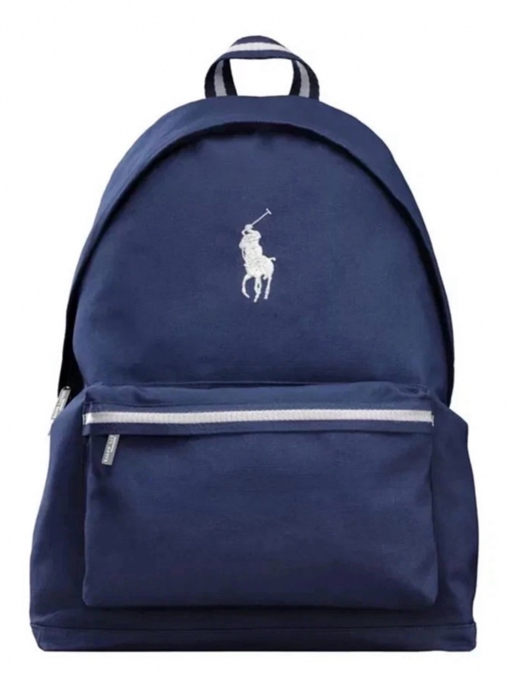 Polo Ralph Lauren Backpack Navy Blue Logo Zip Pocket NWT